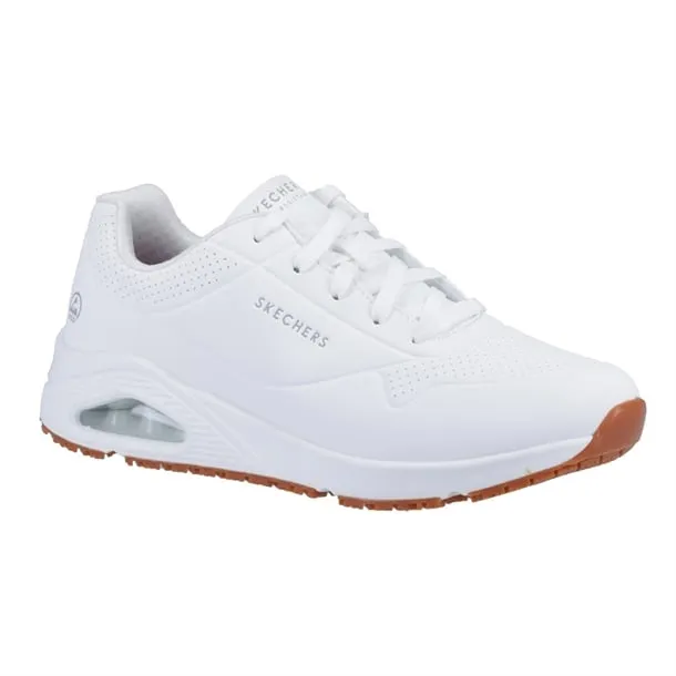 Skechers Womens UNO Slip Resistant Trainers 41 White - BA155-40