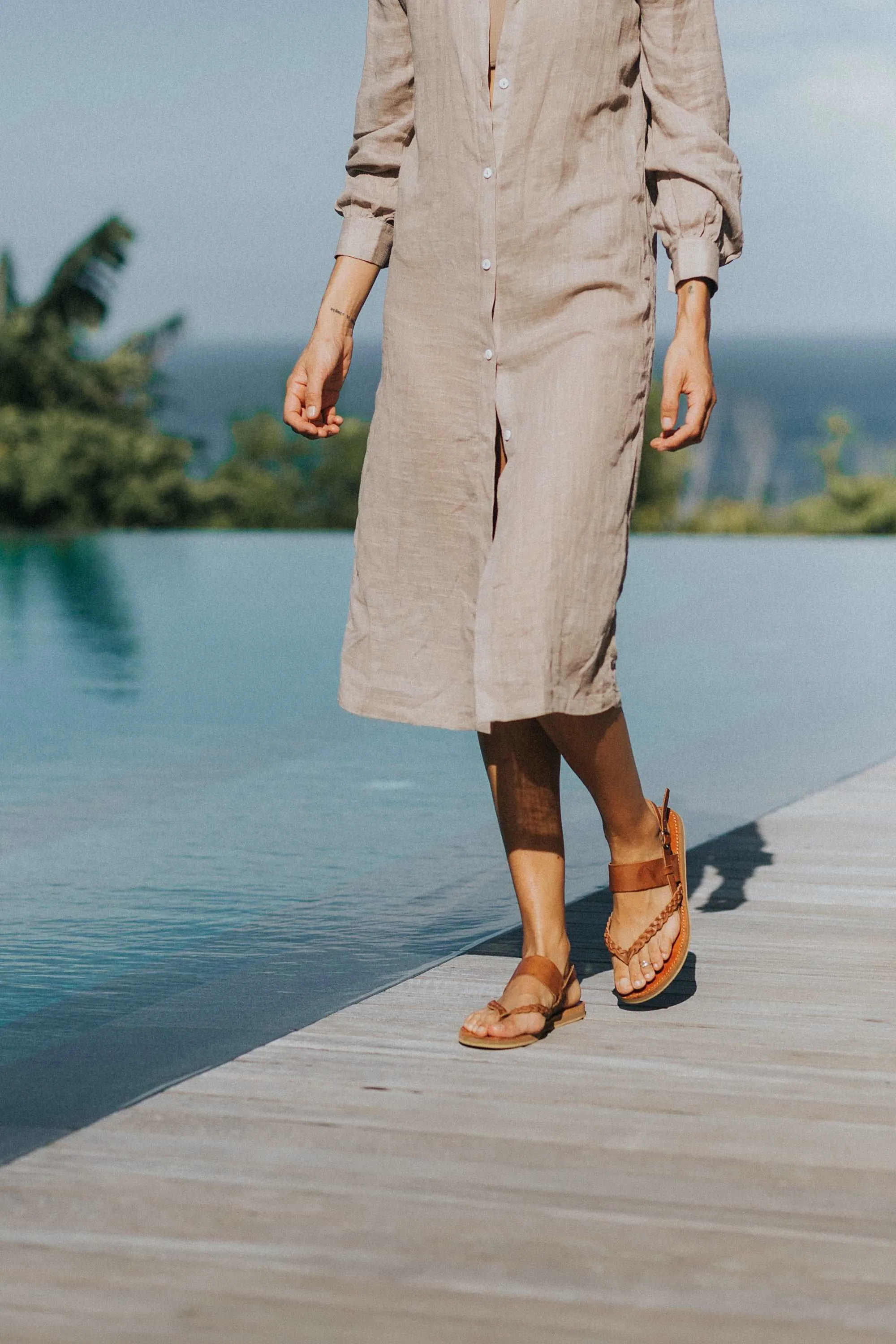 Tarifa Sandals - Moka Leather