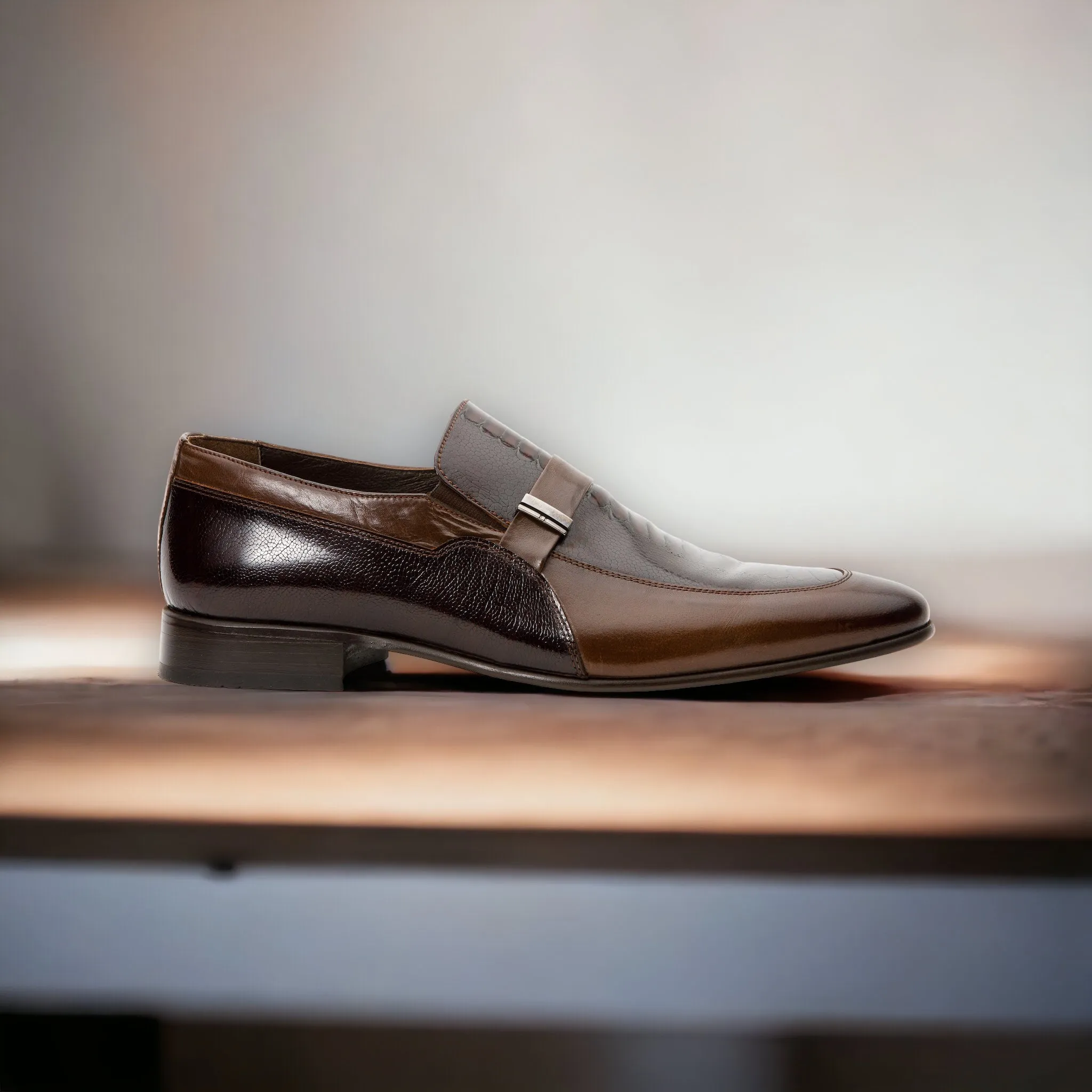 The Kazablanka Brown Leather Bit Loafer Men  Shoe