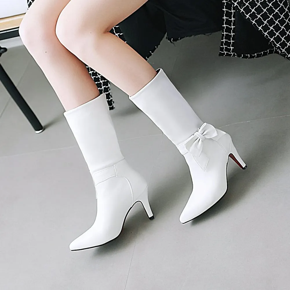 Thin High Heels Winter Mid Calf Boots