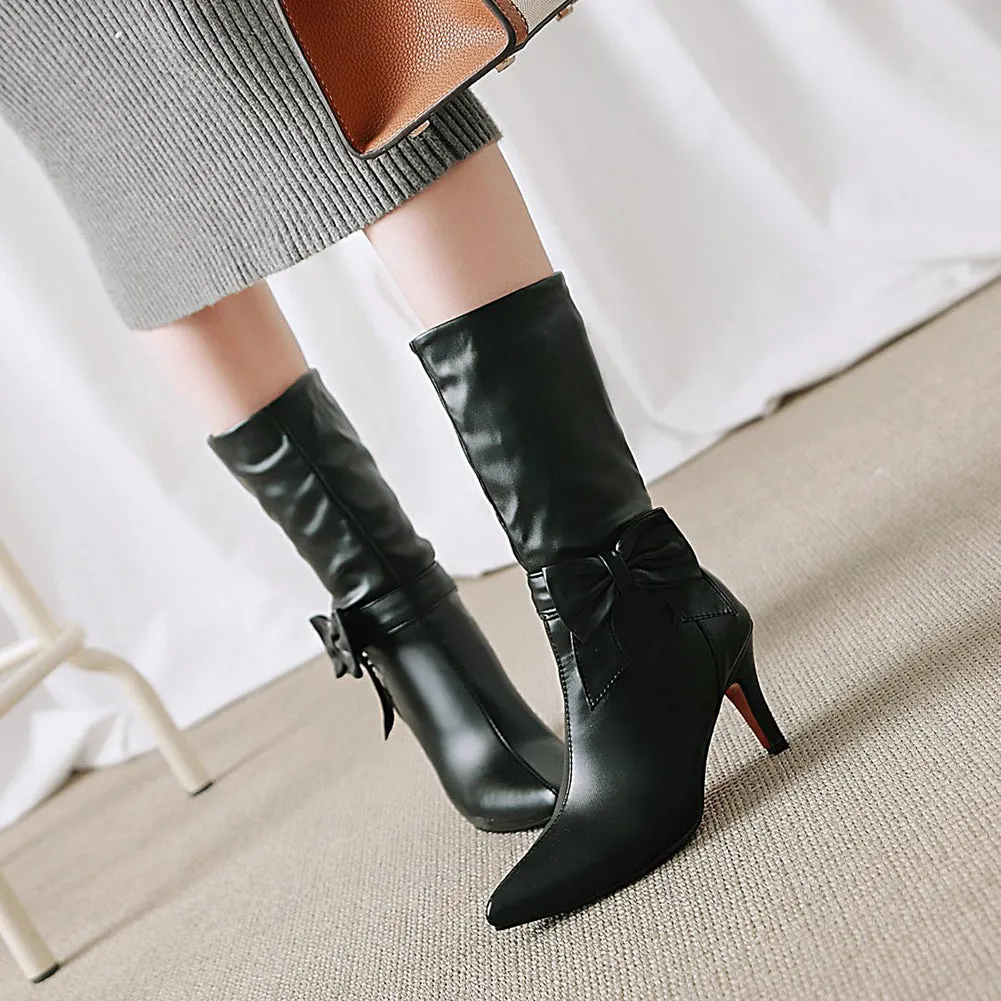 Thin High Heels Winter Mid Calf Boots
