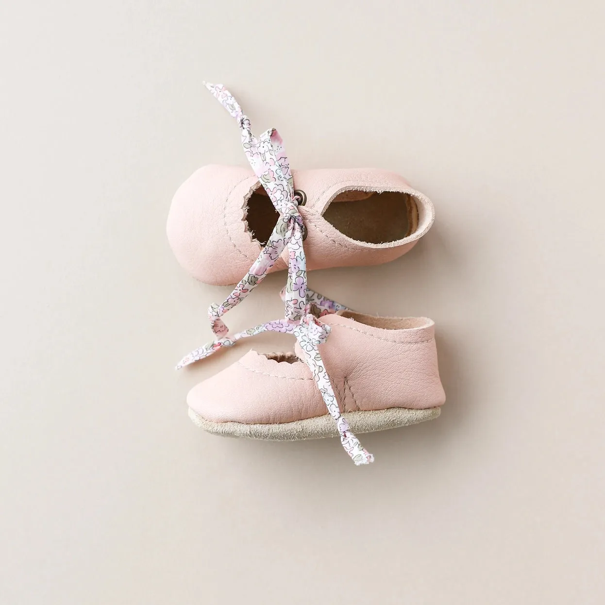 Tie Baby Mary Janes, Blush