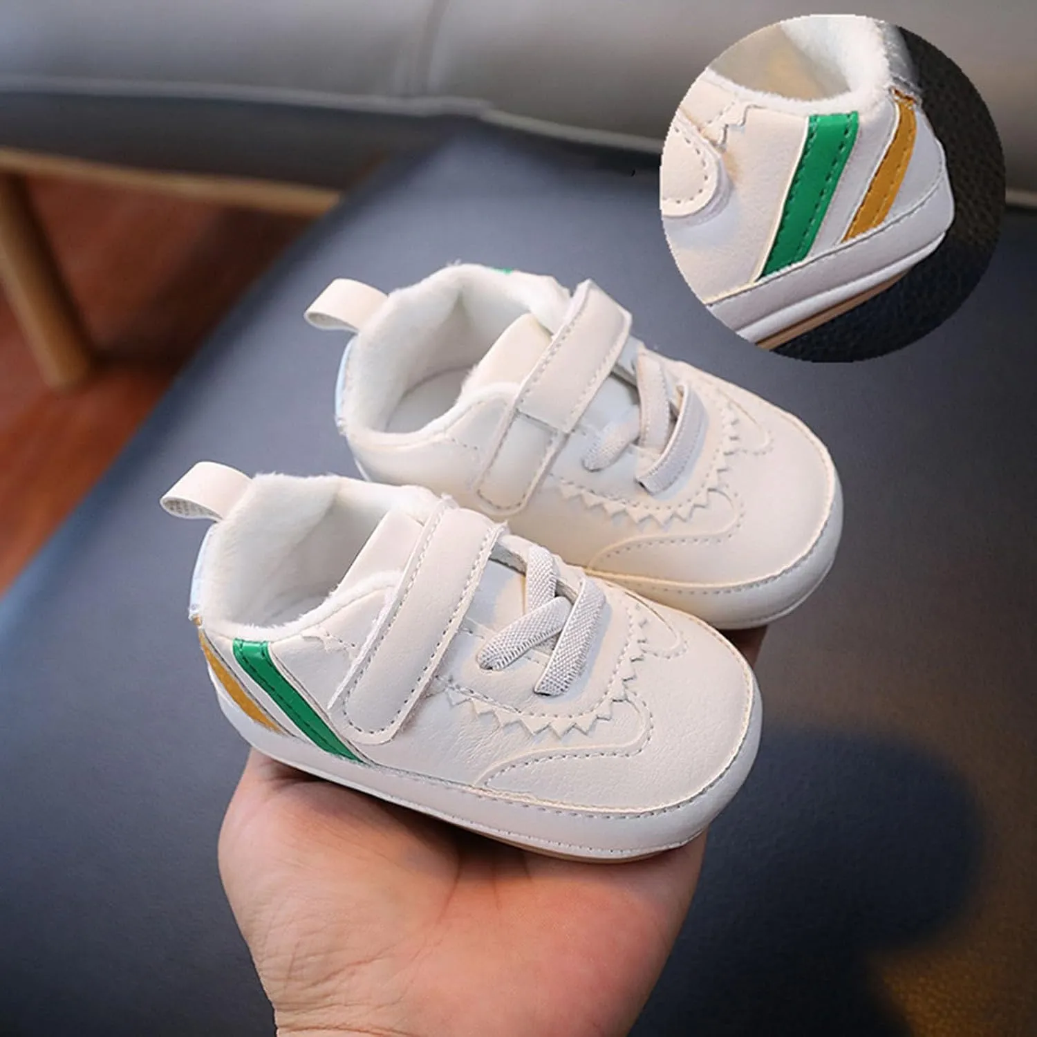 Unisex Baby Girls Shoes Infant Sneakers Thick Soles Non Slip Rubber Sole Toddler Crib First Walker Lightweight Shoes