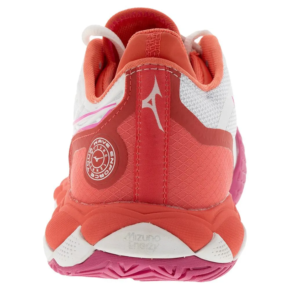 Women's Wave Enforce Tour AC Tennis Shoes White and Radiant Red