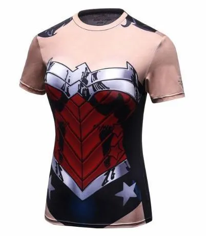 Wonder Woman 'Armor' Compression Short Sleeve Rash Guard