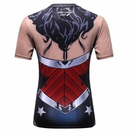 Wonder Woman 'Armor' Compression Short Sleeve Rash Guard